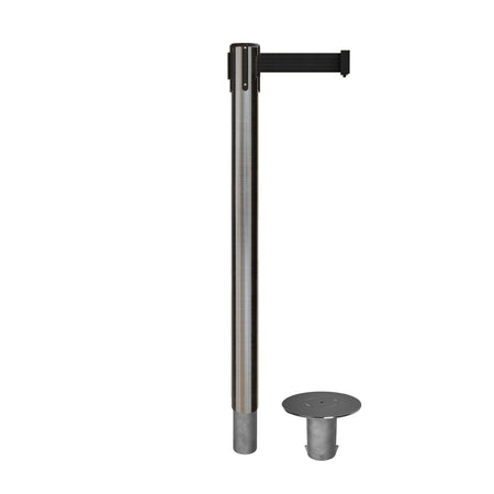 Retractable Belt Barrier Stanchion, Removable Base, 16 ft Belt - Montour Line MX650R - Crowd Control Warehouse