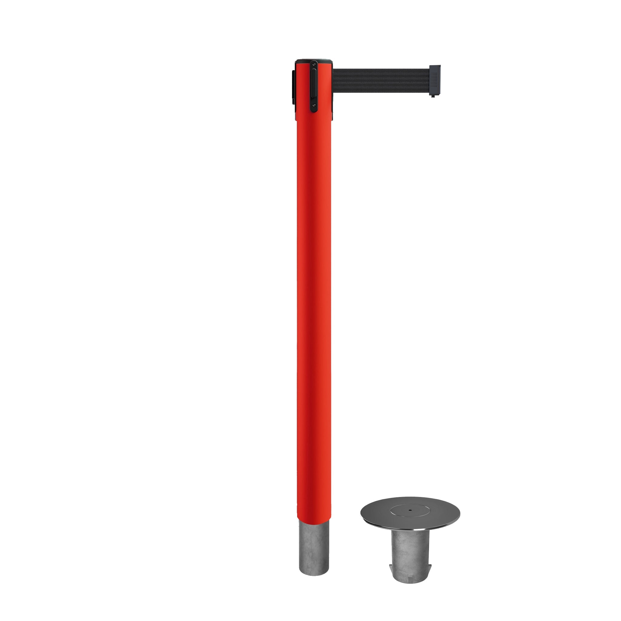 Retractable Belt Barrier Stanchion, Removable Base, 16 ft Belt - Montour Line MX650R - Crowd Control Warehouse