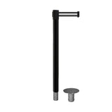 Retractable Belt Barrier Stanchion, Removable Base, Black Post, 11 Ft. Belt - Montour Line MX630R - Crowd Control Warehouse