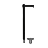Retractable Belt Barrier Stanchion, Removable Base, Black Post, 11 Ft. Belt - Montour Line MX630R - Crowd Control Warehouse