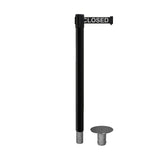 Retractable Belt Barrier Stanchion, Removable Base, Black Post, 11 Ft. Belt - Montour Line MX630R - Crowd Control Warehouse