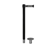 Retractable Belt Barrier Stanchion, Removable Base, Black Post, 11 Ft. Belt - Montour Line MX630R - Crowd Control Warehouse