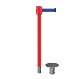 Retractable Belt Barrier Stanchion, Removable Base, Red Post, 35 ft Belt - Montour Line MSX760R - Crowd Control Warehouse