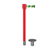 Retractable Belt Barrier Stanchion, Removable Base, Red Post, 35 ft Belt - Montour Line MSX760R - Crowd Control Warehouse