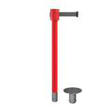 Retractable Belt Barrier Stanchion, Removable Base, Red Post, 35 ft Belt - Montour Line MSX760R - Crowd Control Warehouse