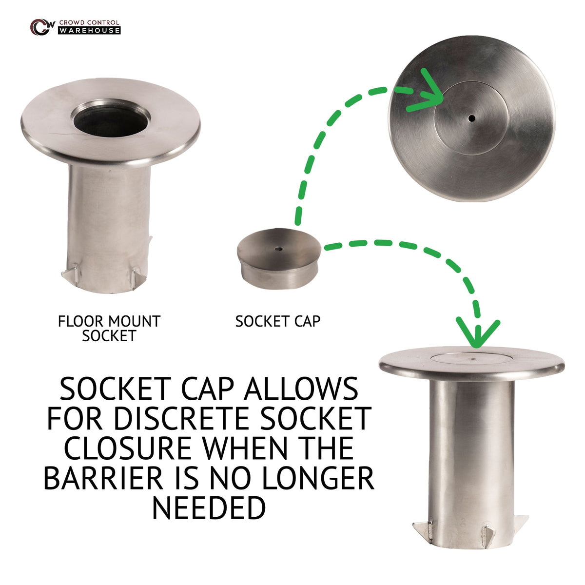 Retractable Belt Barrier Stanchion, Removable Base, Satin Stainless Steel Post, 11 Ft. Belt - Montour Line MX630R - Crowd Control Warehouse