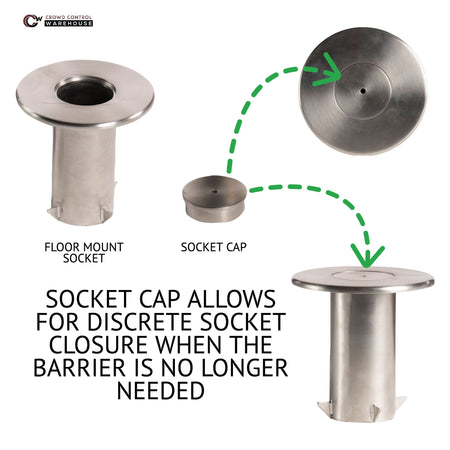 Retractable Belt Barrier Stanchion, Removable Base, Satin Stainless Steel Post, 11 Ft. Belt - Montour Line MX630R - Crowd Control Warehouse
