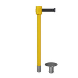 Retractable Belt Barrier Stanchion, Removable Base, Yellow Post, 35 ft Belt - Montour Line MSX760R - Crowd Control Warehouse