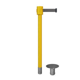 Retractable Belt Barrier Stanchion, Removable Base, Yellow Post, 35 ft Belt - Montour Line MSX760R - Crowd Control Warehouse