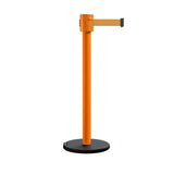 Retractable Belt Barrier Stanchion, Roller Base, Orange Post, 35 ft Belt - Montour Line MSE760 - Crowd Control Warehouse