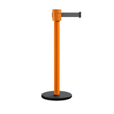 Retractable Belt Barrier Stanchion, Roller Base, Orange Post, 35 ft Belt - Montour Line MSE760 - Crowd Control Warehouse