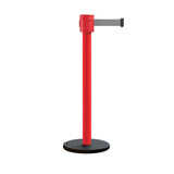 Retractable Belt Barrier Stanchion, Roller Base, Red Post, 35 ft Belt - Montour Line MSE760 - Crowd Control Warehouse