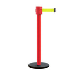 Retractable Belt Barrier Stanchion, Roller Base, Red Post, 35 ft Belt - Montour Line MSE760 - Crowd Control Warehouse