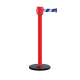 Retractable Belt Barrier Stanchion, Roller Base, Red Post, 35 ft Belt - Montour Line MSE760 - Crowd Control Warehouse