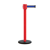 Retractable Belt Barrier Stanchion, Roller Base, Red Post, 35 ft Belt - Montour Line MSE760 - Crowd Control Warehouse
