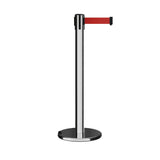 Retractable Belt Barrier Stanchion, Rolling Base, 14 ft Belt - Montour Line ME650 - Crowd Control Warehouse