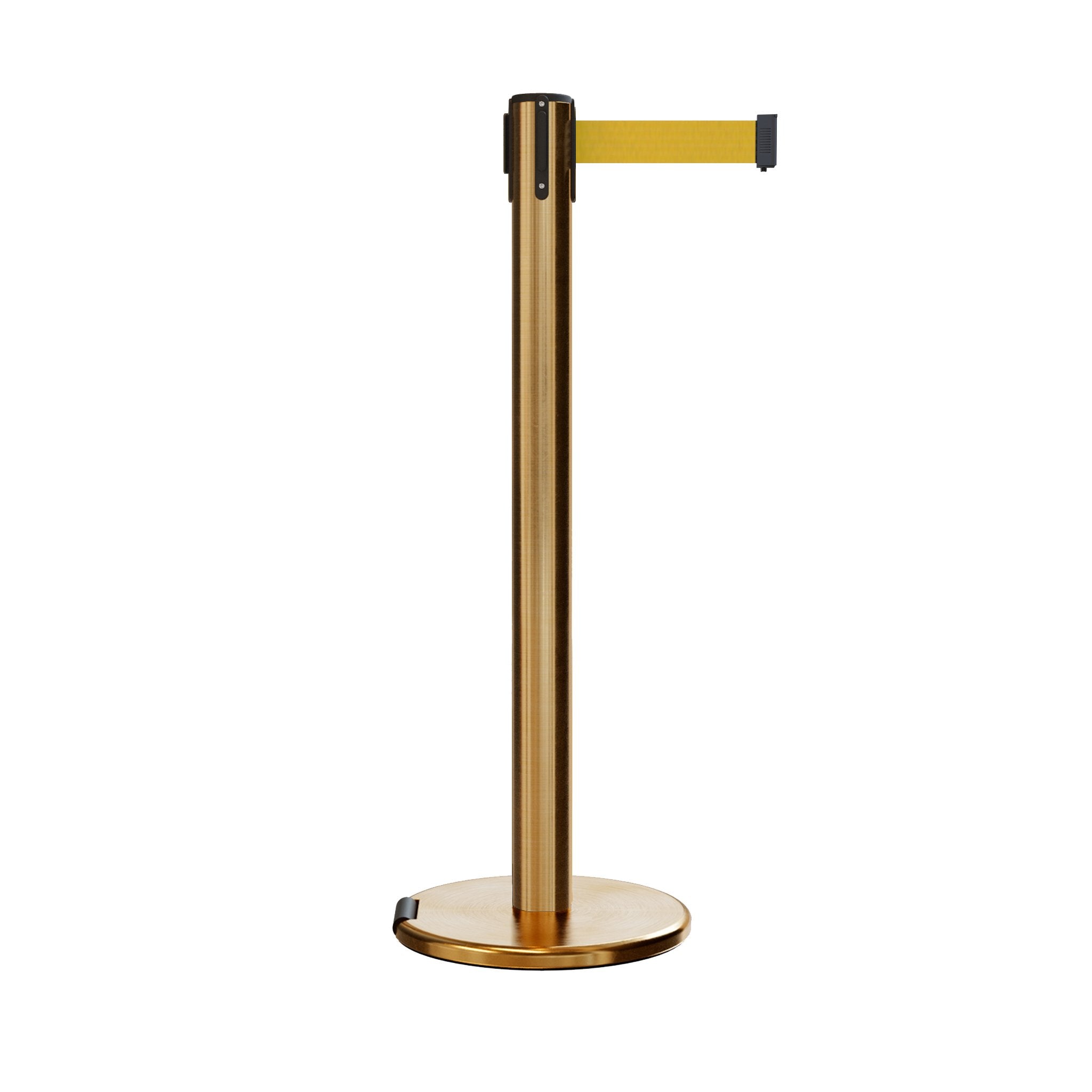 Retractable Belt Barrier Stanchion, Rolling Base, 14 ft Belt - Montour Line ME650 - Crowd Control Warehouse