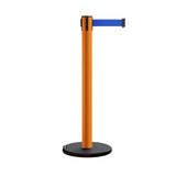 Retractable Belt Barrier Stanchion, Rolling Base, 14 ft Belt - Montour Line ME650 - Crowd Control Warehouse