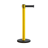 Retractable Belt Barrier Stanchion, Rolling Base, 14 ft Belt - Montour Line ME650 - Crowd Control Warehouse