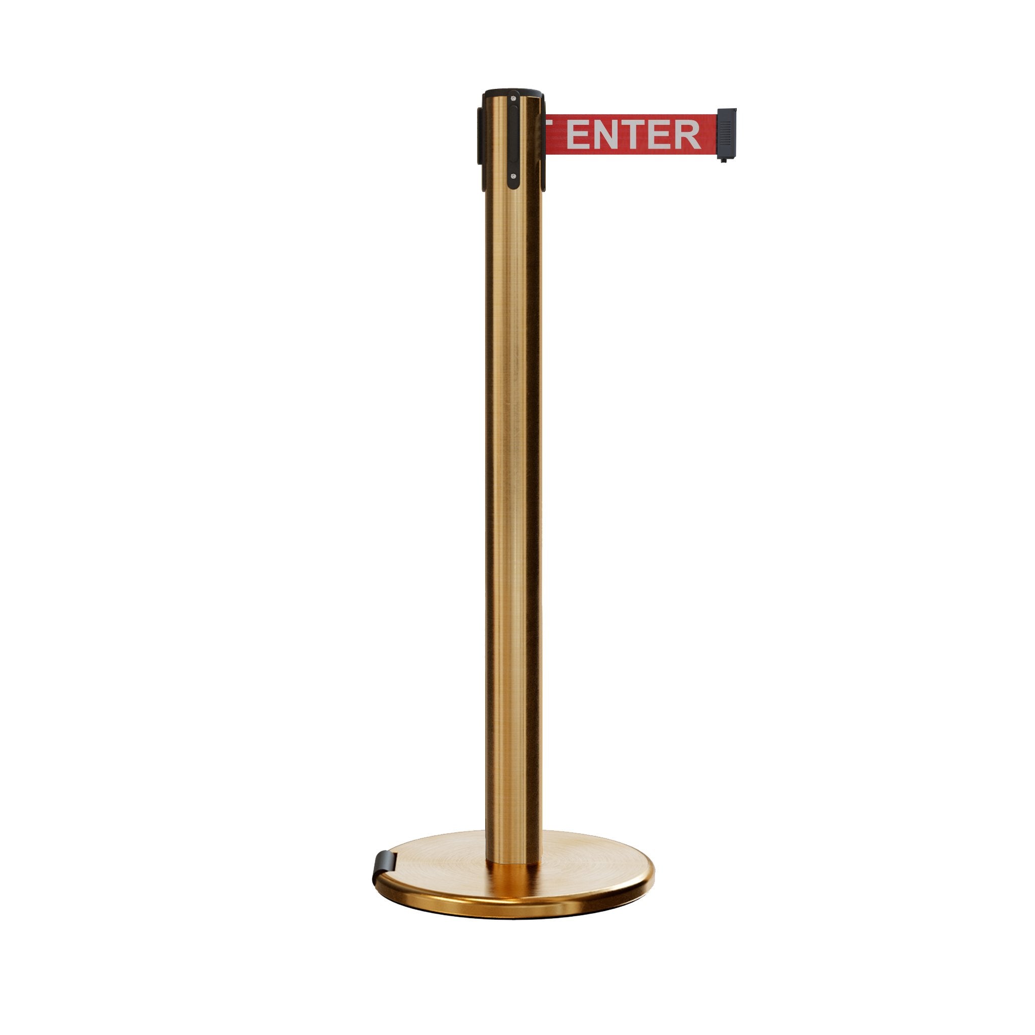 Retractable Belt Barrier Stanchion, Rolling Base, 14 ft Belt - Montour Line ME650 - Crowd Control Warehouse