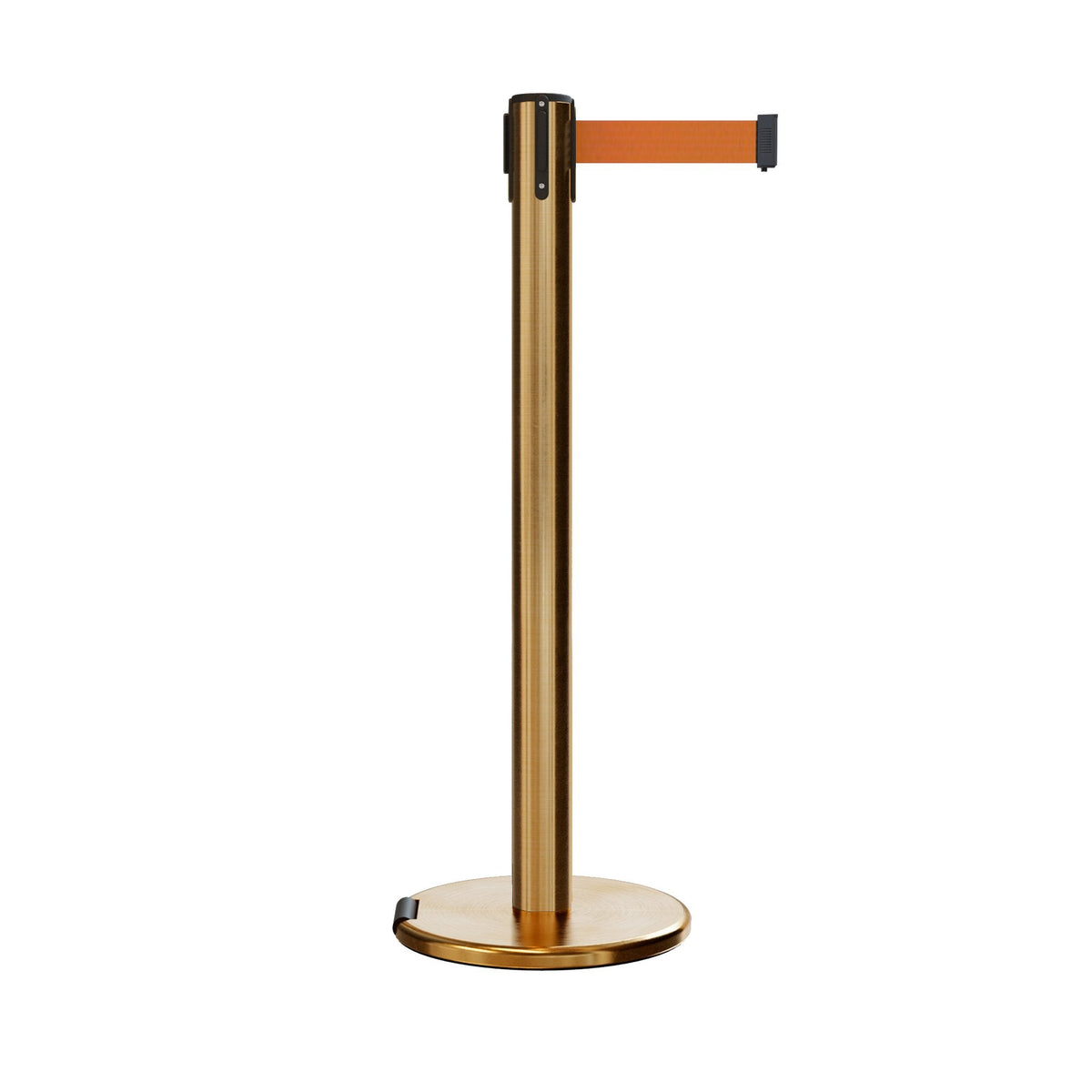 Retractable Belt Barrier Stanchion, Rolling Base, 14 ft Belt - Montour Line ME650 - Crowd Control Warehouse