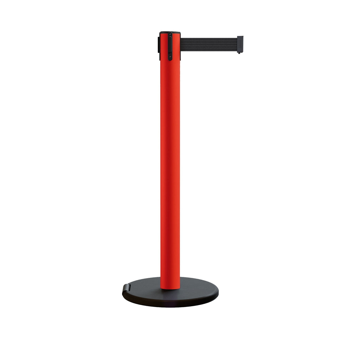 Retractable Belt Barrier Stanchion, Rolling Base, 14 ft Belt - Montour Line ME650 - Crowd Control Warehouse