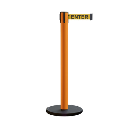 Retractable Belt Barrier Stanchion, Rolling Base, 14 ft Belt - Montour Line ME650 - Crowd Control Warehouse