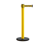 Retractable Belt Barrier Stanchion, Rolling Base, 14 ft Belt - Montour Line ME650 - Crowd Control Warehouse