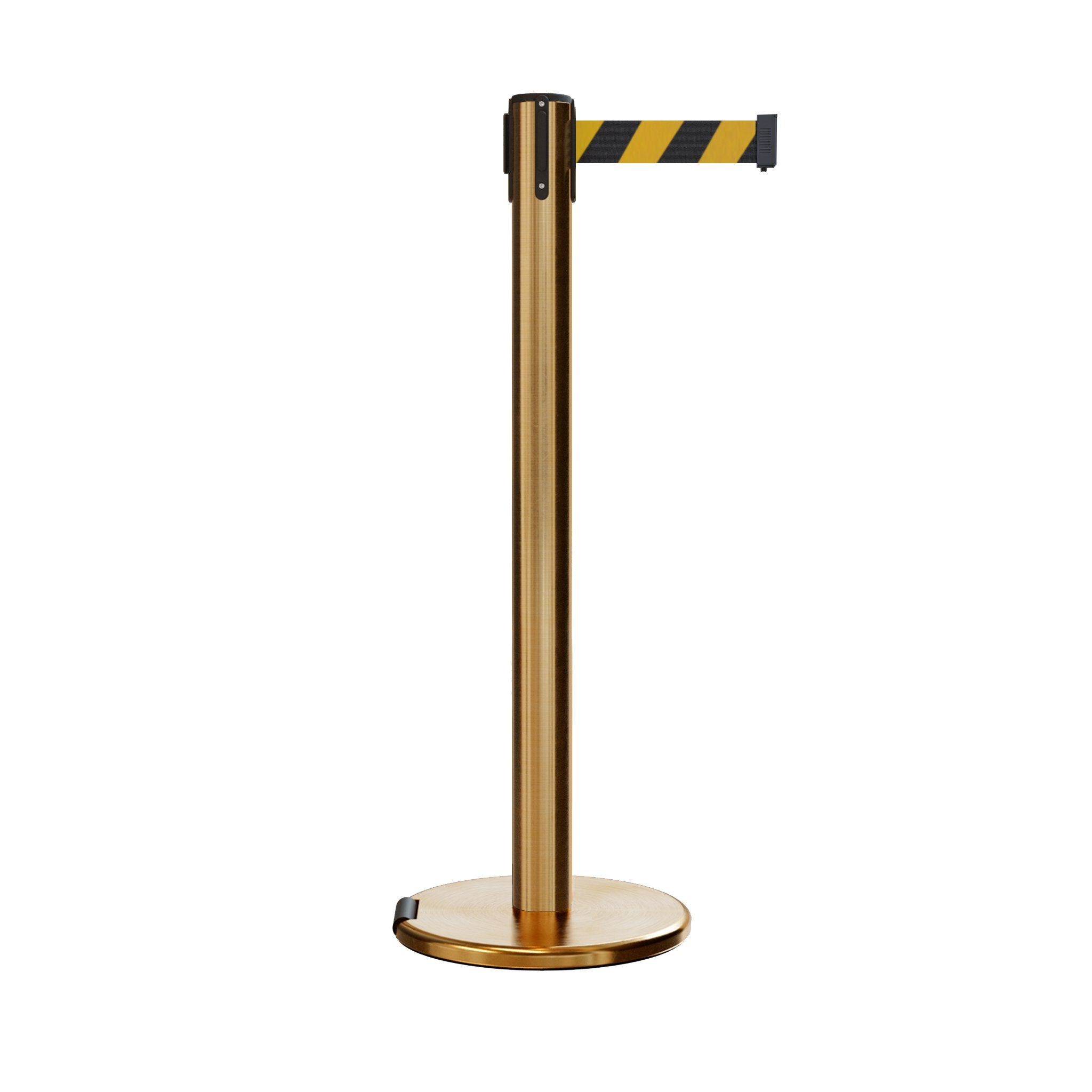 Retractable Belt Barrier Stanchion, Rolling Base, 16 ft Belt - Montour Line ME650 - Crowd Control Warehouse