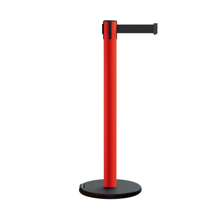 Retractable Belt Barrier Stanchion, Rolling Base, 16 ft Belt - Montour Line ME650 - Crowd Control Warehouse