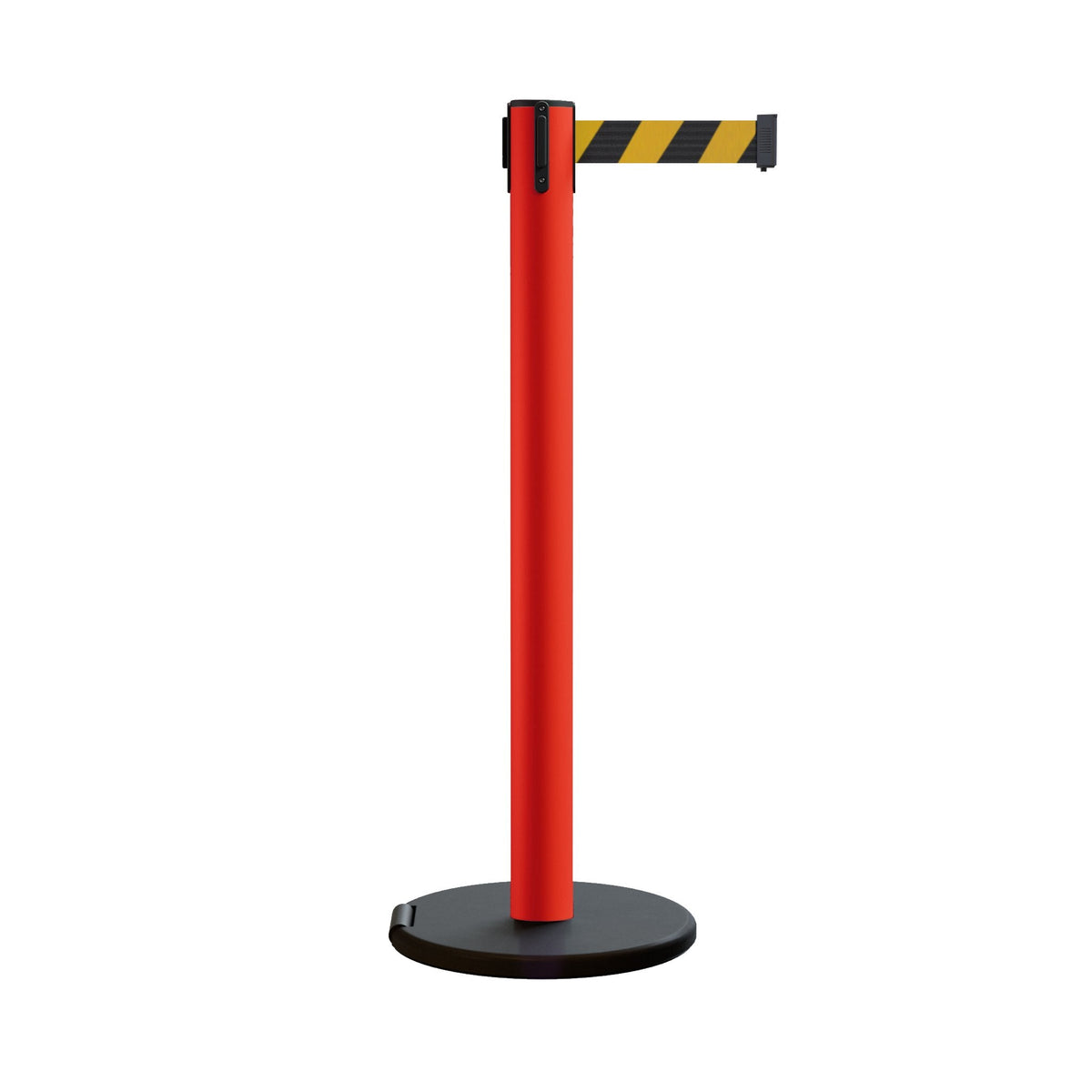 Retractable Belt Barrier Stanchion, Rolling Base, 16 ft Belt - Montour Line ME650 - Crowd Control Warehouse