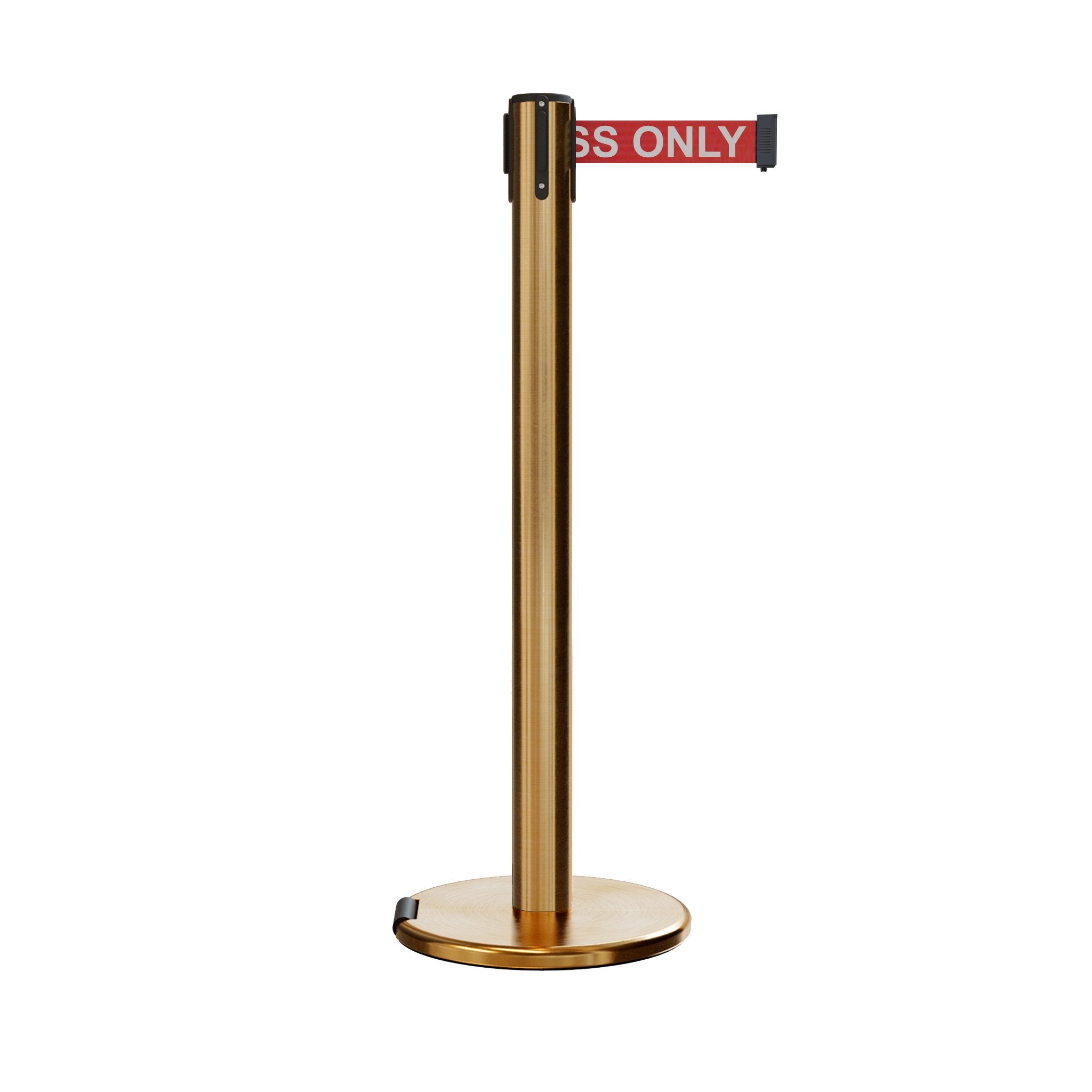 Retractable Belt Barrier Stanchion, Rolling Base, 16 ft Belt - Montour Line ME650 - Crowd Control Warehouse