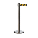 Retractable Belt Barrier Stanchion, Rolling Base, 16 ft Belt - Montour Line ME650 - Crowd Control Warehouse