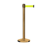 Retractable Belt Barrier Stanchion, Satin Brass Post, 12 Ft. Belt - CCW Series RBB - 100 - Crowd Control Warehouse