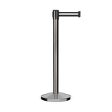 Retractable Belt Barrier Stanchion, Satin Stainless Steel Post, 11 Ft. Belt - CCW Series RBB - 100 - Crowd Control Warehouse