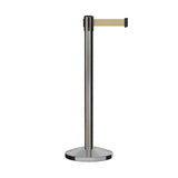 Retractable Belt Barrier Stanchion, Satin Stainless Steel Post, 11 Ft. Belt - CCW Series RBB - 100 - Crowd Control Warehouse