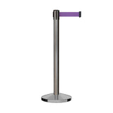 Retractable Belt Barrier Stanchion, Satin Stainless Steel Post, 11 Ft. Belt - CCW Series RBB - 100 - Crowd Control Warehouse