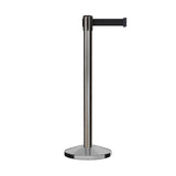 Retractable Belt Barrier Stanchion, Satin Stainless Steel Post, 11 Ft. Belt - CCW Series RBB - 100 - Crowd Control Warehouse