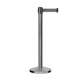 Retractable Belt Barrier Stanchion, Satin Stainless Steel Post, 11 Ft. Belt - CCW Series RBB - 100 - Crowd Control Warehouse