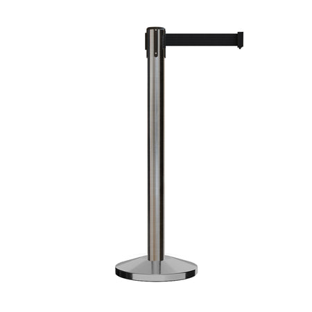 Retractable Belt Barrier Stanchion, Sloped Base, 14 ft Belt - Montour Line M650 - Crowd Control Warehouse