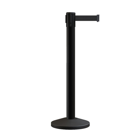 Retractable Belt Barrier Stanchion, Sloped Base, 14 ft Belt - Montour Line M650 - Crowd Control Warehouse