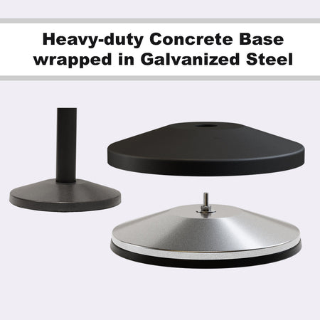 Retractable Belt Barrier Stanchion, Sloped Base, Satin Brass Post, 11 ft Belt - Montour Line M530 - Crowd Control Warehouse