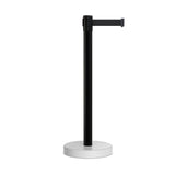 Retractable Belt Barrier Stanchion, Water Fillable Base, Black PVC Plastic Post, 11 Ft Belt - Montour Line MH630 - Crowd Control Warehouse