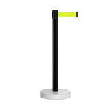 Retractable Belt Barrier Stanchion, Water Fillable Base, Black PVC Plastic Post, 13 Ft Belt - Montour Line MH630 - Crowd Control Warehouse