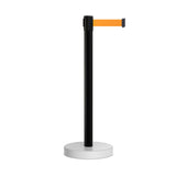 Retractable Belt Barrier Stanchion, Water Fillable Base, Black PVC Plastic Post, 9 Ft. Belt - Montour Line MH630 - Crowd Control Warehouse