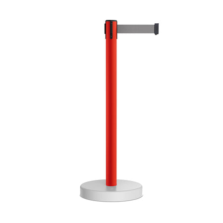 Retractable Belt Barrier Stanchion, Water Fillable Base, Red PVC Plastic Post, 13 Ft Belt - Montour Line MSH630 - Crowd Control Warehouse