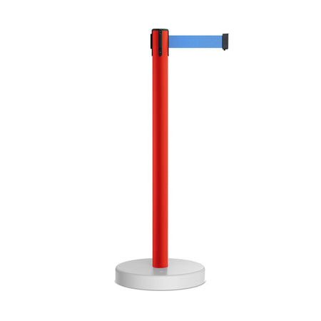 Retractable Belt Barrier Stanchion, Water Fillable Base, Red PVC Plastic Post, 13 Ft Belt - Montour Line MSH630 - Crowd Control Warehouse