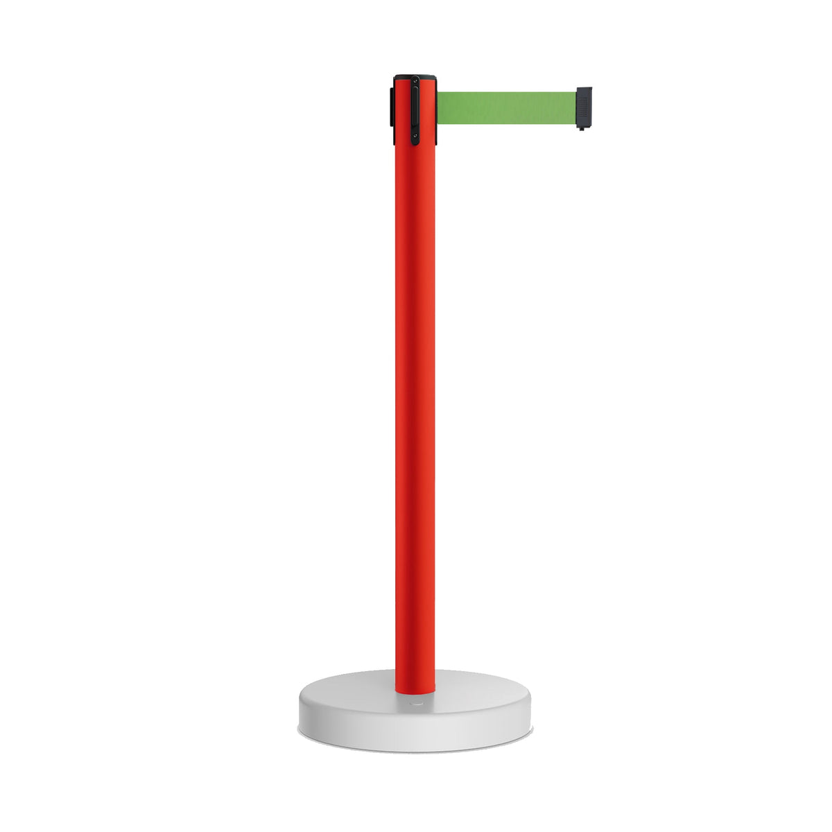 Retractable Belt Barrier Stanchion, Water Fillable Base, Red PVC Plastic Post, 13 Ft Belt - Montour Line MSH630 - Crowd Control Warehouse