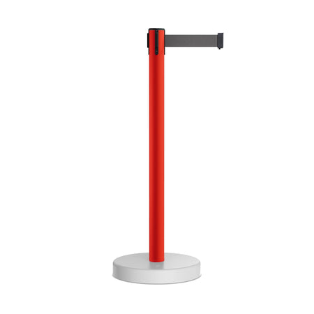 Retractable Belt Barrier Stanchion, Water Fillable Base, Red PVC Plastic Post, 13 Ft Belt - Montour Line MSH630 - Crowd Control Warehouse