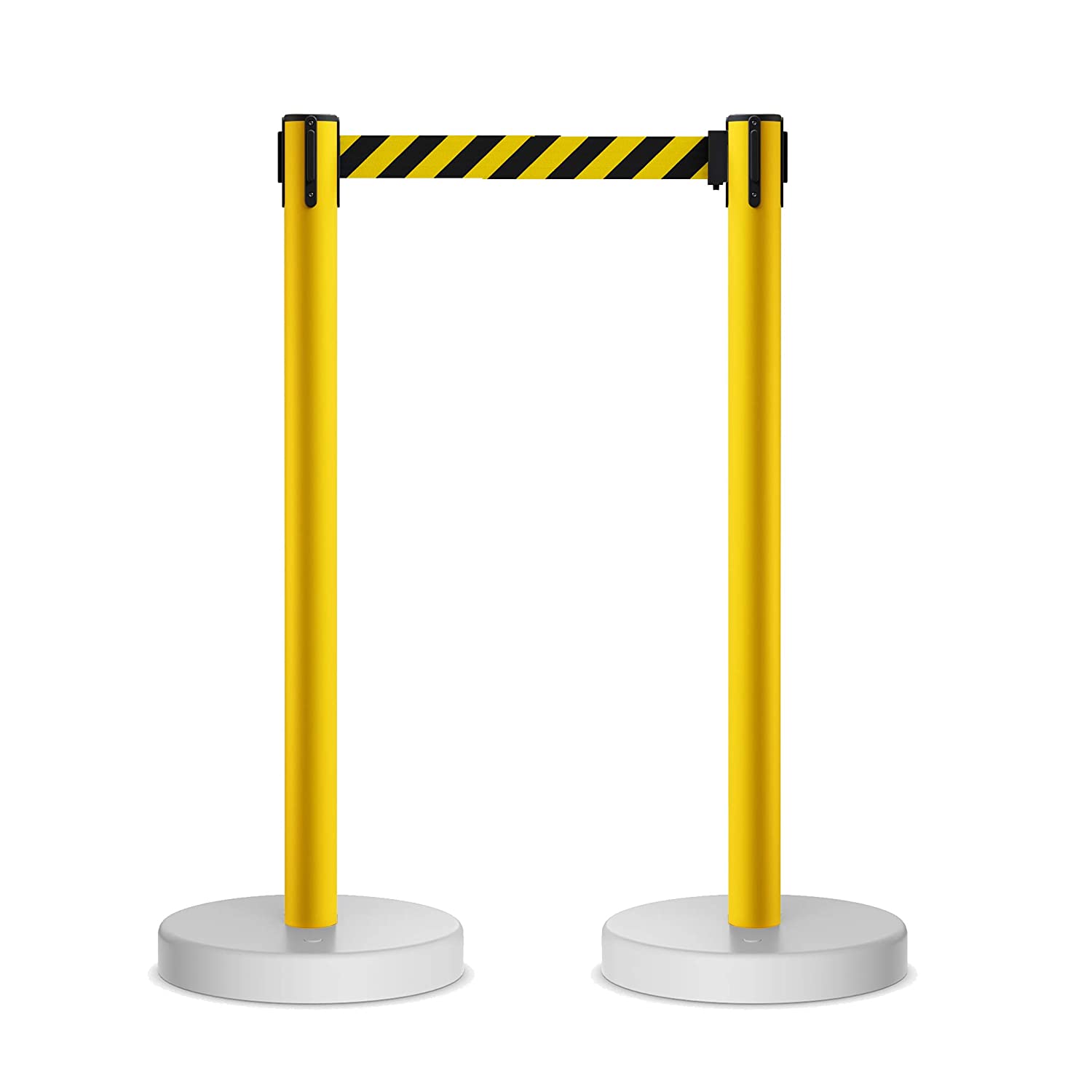 Retractable Belt Barrier Stanchion, Water Fillable Base, Red PVC Plastic Post, 13 Ft Belt - Montour Line MSH630 - Crowd Control Warehouse